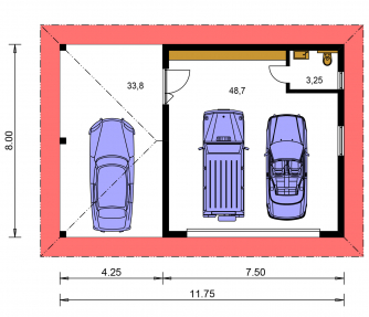 Mirror image | Floor plan of ground floor - GARÁŽ 6